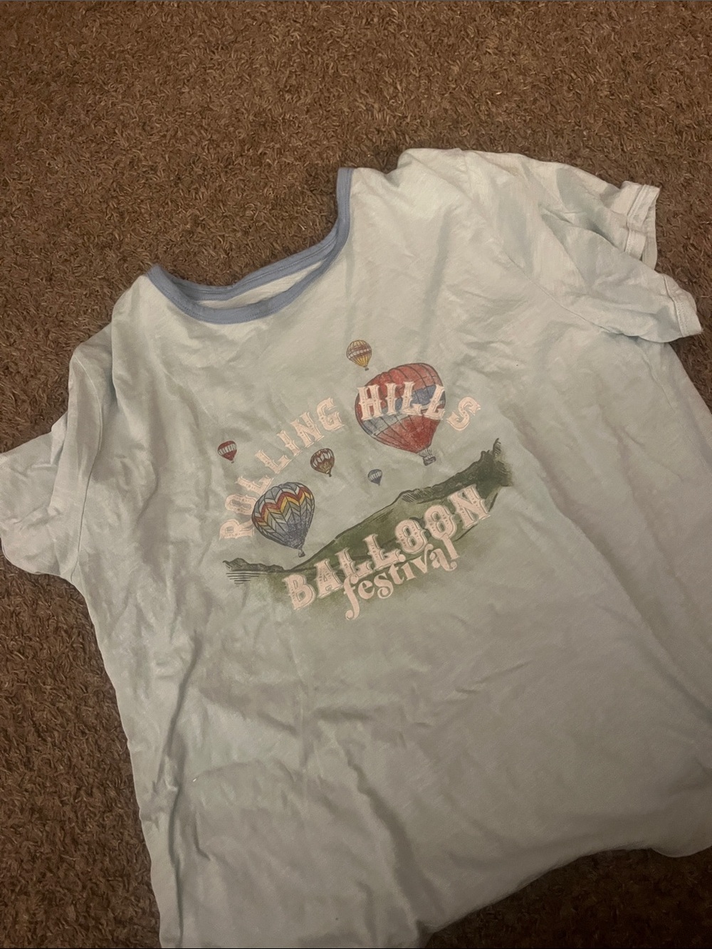Womens Pilcro Light Blue 'Balloon Festival' Graphic Tee